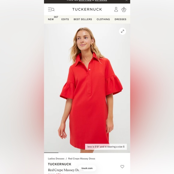 NWT Tuckernuck Red Crepe Massey Dress - Picture 6 of 6